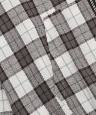 WEGO 【ユニセックス着用ITEM/MLサイズ展開】チェックグラフィックZIPパーカー（LS） ホワイトチェック1