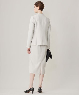 ICB 【洗える】プロヴィスウールツイル ノーカラージャケット トープ系