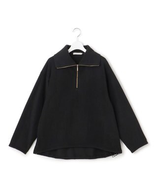 ICB L 【洗える】 トスカーナフリース ハーフジッププルオーバー ブラック