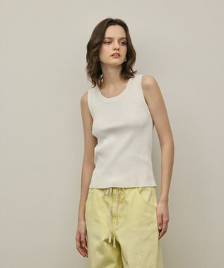 GRACE CONTINENTAL リブニットタンクトップ ホワイト