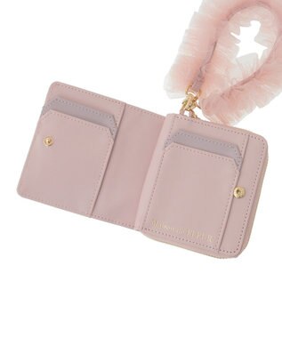 Maison de FLEUR チュールストラップウォレット Pink