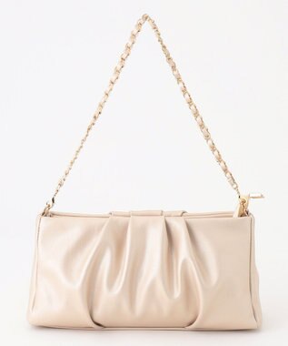 ANY SIS 【2WAY】ギャザーチェーンクラッチショルダー バッグ シャンパン