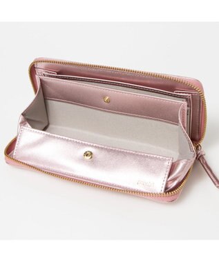 UNBILLION ペルケ perche / レザーメッシュ・ジャバラカード長財布 ピンク