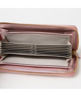 UNBILLION ペルケ perche / レザーメッシュ・ジャバラカード長財布 ピンク