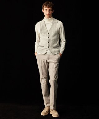 JOSEPH ABBOUD 【キングサイズ・ウエストも伸びる！/ストレッチ/暖かい/オーガニック】オーガニックカルゼストレッチ パンツ ライトグレー系