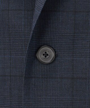 GOTAIRIKU シワになりにくい【御幸毛織/みゆきけおり】DRYSPINNER 平織スーツ_ネイビー格子 ネイビー系×格子