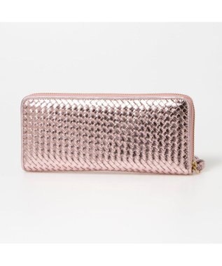 UNBILLION ペルケ perche / レザーメッシュ・ジャバラカード長財布 ピンク