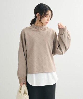 Green Parks ・ＥＬＥＮＣＡＲＥ　ＤＵＥ　エンボスプルオーバー Gray Beige