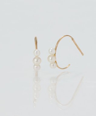 Phoebe 【K10】フルールパールフープピアス ゴールド