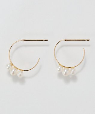 Phoebe 【K10】フルールパールフープピアス ゴールド