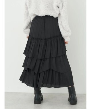 earth music&ecology ランダムティアードスカート Black