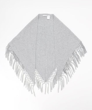 自由区 【SHIHOさん着用】ファインウールカシミヤフリンジ ストール グレー