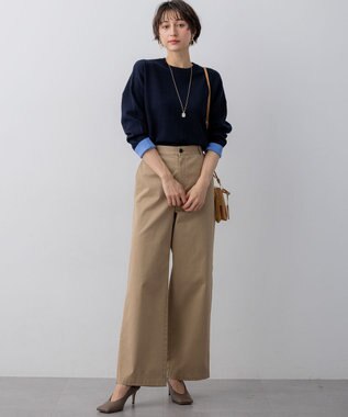 23区 【先行予約】バイカラーダブルフェイス ニット ベージュ×イエロー