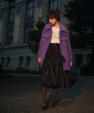 GRACE CONTINENTAL ビジューロゴニットトップ キナリ