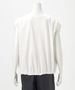 23区 S 【エステータ】ショルダータックジャージー カットソー ホワイト系