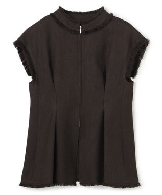 uncrave リネンライクツイル ジレブラウス ダークブラウン