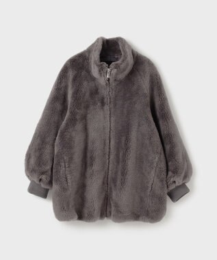 GRACE CONTINENTAL ウールボアブルゾン チャコール