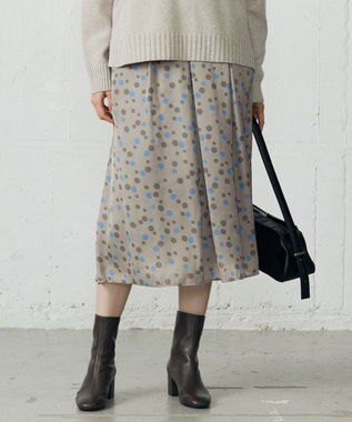 マルチポルカドットプリント スカート