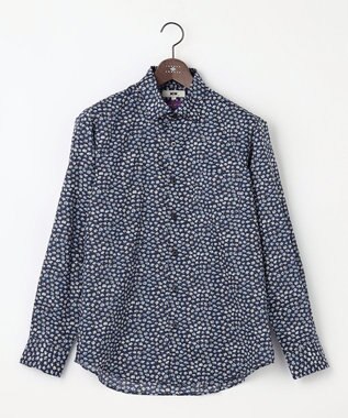 JOSEPH ABBOUD リバティプリント シャツ ネイビー系5