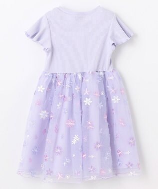 ANY KIDS 刺繍チュールワンピース ラベンダー