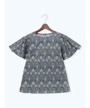 Te chichi 【LIBERTY FABRICS】フレアスリーブブラウス チャコールグレー