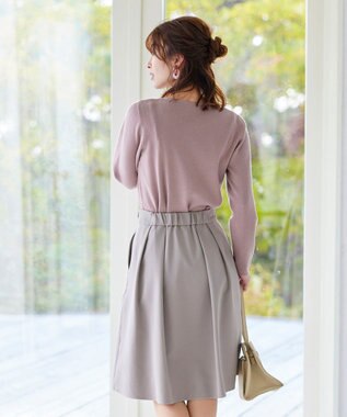 Tiaclasse L 【洗える】大人上品なスカラップレースコンビニット ピンク