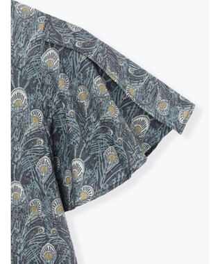 Te chichi 【LIBERTY FABRICS】フレアスリーブブラウス チャコールグレー