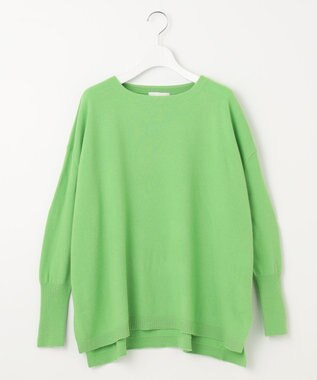 自由区 【洗える】ソフトウールハイゲージポンチョ風 ニット グリーン系