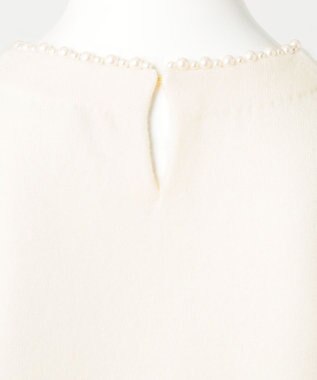 23区 【R(アール)】ウールカシミヤ パールトリム ノースリーブニット アイボリー系