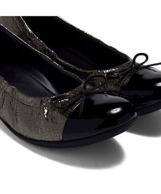 ASICS WALKING ペダラ レディース 2E 2.0cmヒール ガンメタル×ブラック(エナメル)