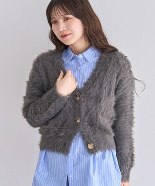 Green Parks ・Ｐｅｔｉｔ　Ｆｌｅｕｒ　シャギーニットカーディガン