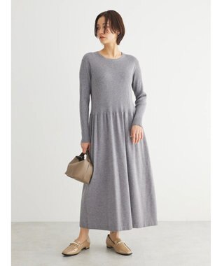 Green Parks ・Ｐｅｔｉｔ　Ｆｌｅｕｒ　フレアニットワンピース Gray Mixture