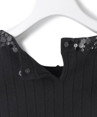 23区 スパンコール ワイドリブ ニット ブラック系