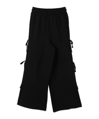 WEGO 【裏起毛】サイドリボンスウェットパンツ ブラック