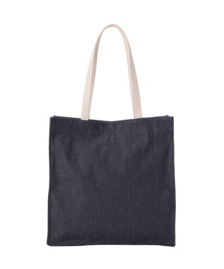 Maison de FLEUR デニムブランドロゴスクエアトートバッグ Indigo