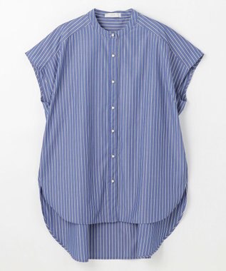 ANY 【洗濯機可】ラメストライプ半袖シャツブラウス ネイビー×オフストライプ