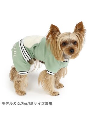 PET PARADISE ペットパラダイス 縞柄リブ   ロンパース《カーキ 》 小型犬 カーキ 縞柄