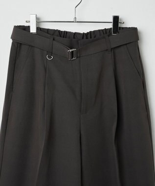 WEGO トロミ　ベルト付きワイドスラックス ブラウン