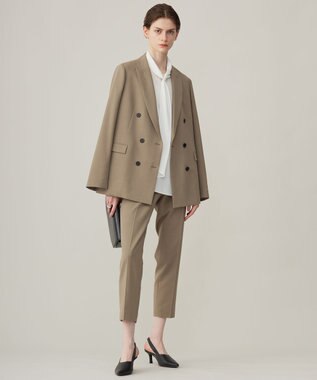 ICB L ウール2WAYストレッチ ダブルブレストジャケット フォーン系