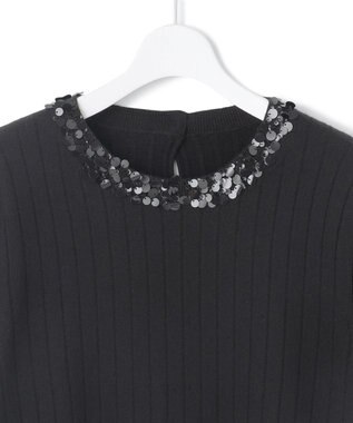 23区 スパンコール ワイドリブ ニット ブラック系