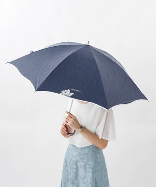 AURORA 【 NINA RICCI（ニナリッチ）】アップリケ刺しゅう/パイピング晴雨兼用傘（2段スライドショート傘）