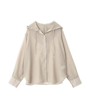 AMERICAN HOLIC シアーフーディーシャツ Gray Beige