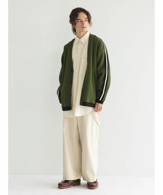 CRAFT STANDARD BOUTIQUE 【リサイクル】ラインカーディガン Khaki