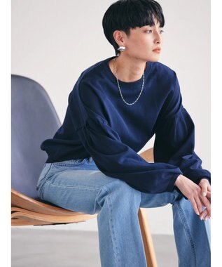 AMERICAN HOLIC 袖ボリュームニットプルオーバー Navy