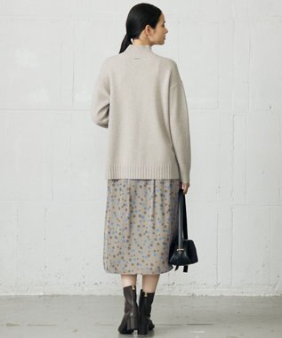 自由区 L マルチポルカドットプリント スカート モカベース