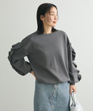 Green Parks ・ｓｗｉｎｇ　ｂｙ　フリルスリーブプルオーバー Charcoal Gray