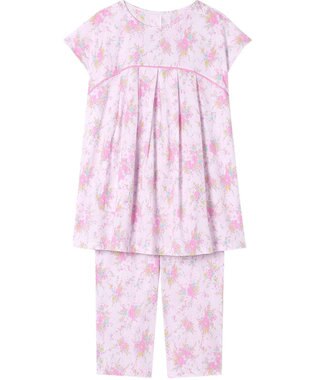 Wing パジャマ 3分袖 半袖 8分丈 綿100%(本体) 楊柳素材 夏 レディース EP8078 ウイング／ワコール ピンク