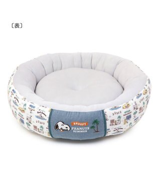 PET PARADISE スヌーピー 丸型 カドラーベッド（70cm） サーフ グレー