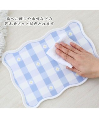 PET PARADISE ペットパラダイス 猫 シリコンマット 《花柄》 ホワイト×ブルー