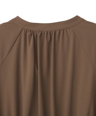 YECCA VECCA <<UVカット>>ドロストギャザー袖ワンピース Brown